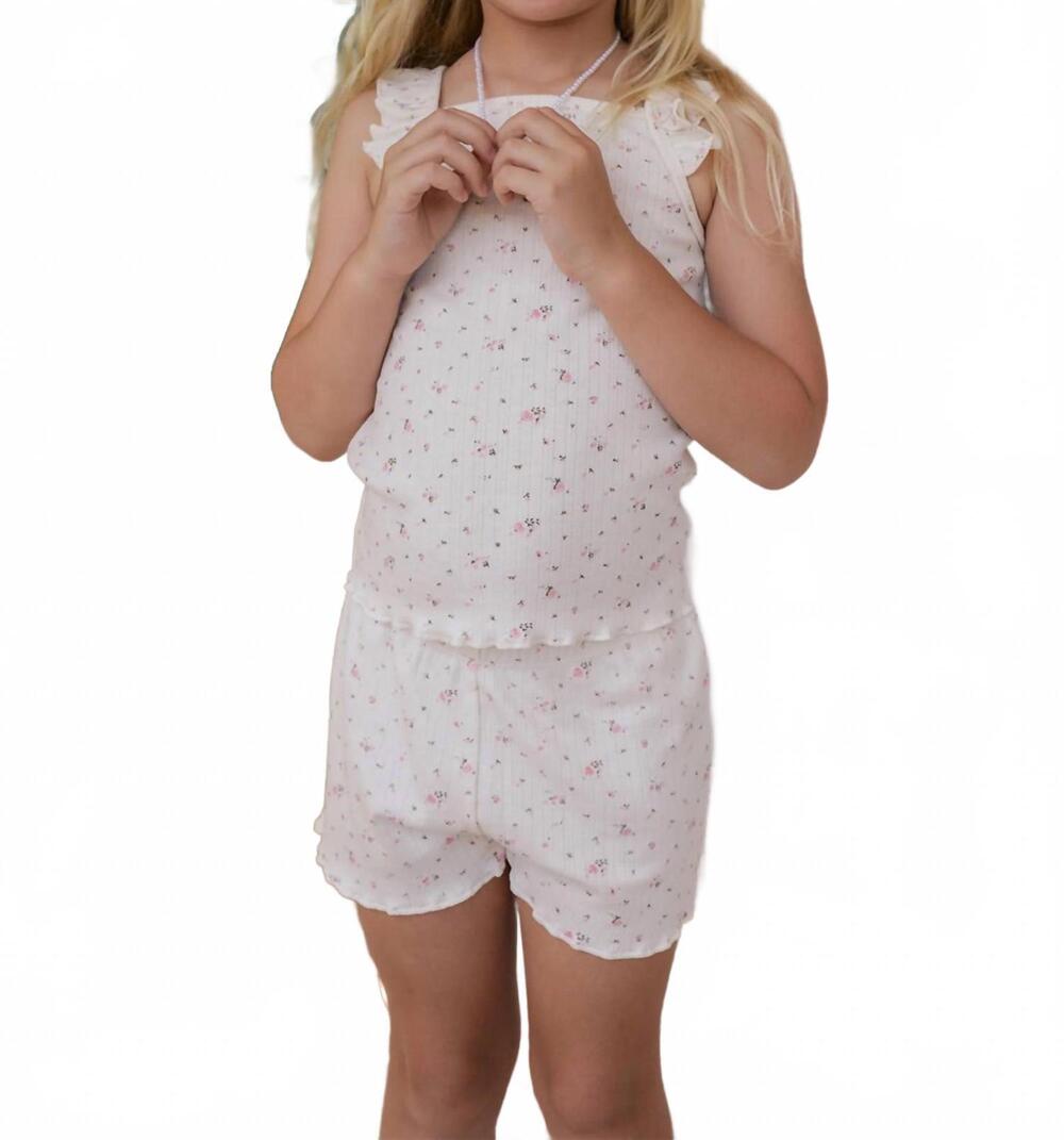 NEW IN MY JAMMERS pointelle tank short set in cream